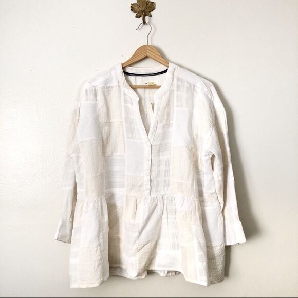 Anthropologie Maeve Cotton blend Ivory tunic XS - Picture 1 of 7